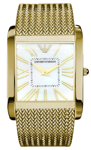  Shop Authentic Emporio Armani Mother of Pearl Dial Gold Mesh Bracelet Watch For Men - AR2016 - Luxxuri