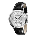  Shop Authentic Emporio Armani Classic Chronograph Silver Dial Black Leather Strap Watch For Men - AR2432 - Luxxuri