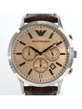 Shop Authentic Emporio Armani Classic Chronograph Beige Dial Brown Leather Strap Watch For Men - AR2433 - Luxxuri