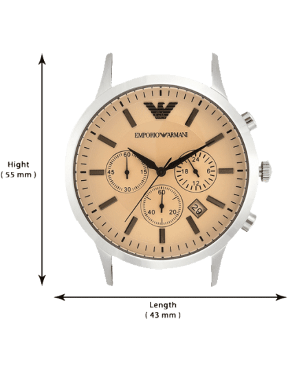  Shop Authentic Emporio Armani Classic Chronograph Beige Dial Brown Leather Strap Watch For Men - AR2433 - Luxxuri