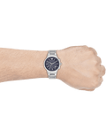Emporio Armani Renato Chronograph Blue Dial Silver Steel Strap Watch For Men - AR2448