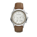  Shop Authentic Emporio Armani Classic Chronograph Silver Dial Brown Leather Strap Watch For Men - AR2471 - Luxxuri
