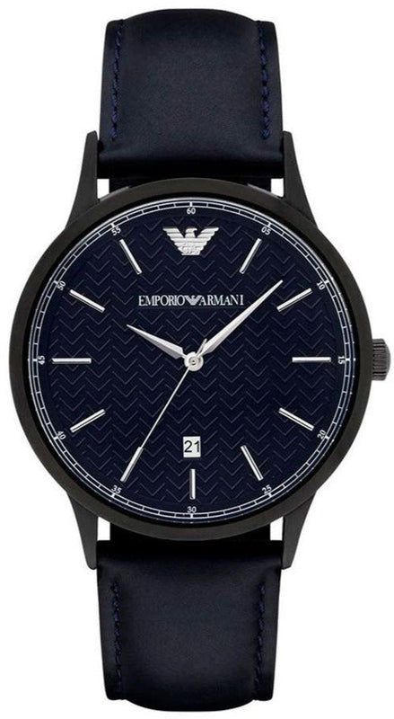  Shop Authentic Emporio Armani Renato Blue Dial Blue Leather Strap Watch For Men - AR2479 - Luxxuri