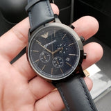  Shop Authentic Emporio Armani Renato Chronograph Quartz Blue Dial Blue Leather Strap Watch For Men - AR2481 - Luxxuri