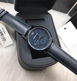  Shop Authentic Emporio Armani Renato Chronograph Quartz Blue Dial Blue Leather Strap Watch For Men - AR2481 - Luxxuri