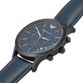 Emporio Armani Renato Chronograph Quartz Blue Dial Blue Leather Strap Watch For Men - AR2481