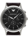  Shop Authentic Emporio Armani Renato Chronograph Black Dial Brown Leather Strap Watch For Men - AR2482 - Luxxuri