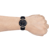  Shop Authentic Emporio Armani Renato Analog Blue Dial Black Leather Strap Watch For Men - AR2506 - Luxxuri