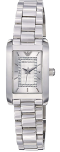 Emporio Armani Classic Diamonds Silver Dial Silver Steel Strap Watch For Women - AR3170