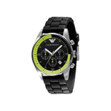  Shop Authentic Emporio Armani Chronograph Black Dial Black Rubber Strap Watch For Men - AR5865 - Luxxuri