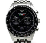  Shop Authentic Emporio Armani Team Italia Chronograph Black Dial Silver Steel Strap Watch For Men - AR5983 - Luxxuri