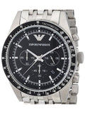  Shop Authentic Emporio Armani Tazio Chronograph Black Dial Silver Steel Strap Watch For Men - AR5988 - Luxxuri