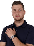  Shop Authentic Emporio Armani Meccanico Silver Dial Blue Leather Strap Watch For Men - AR60009 - Luxxuri