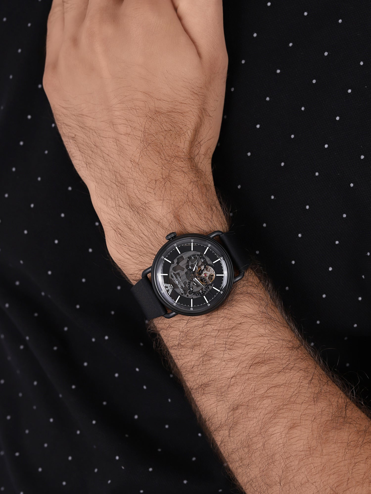  Shop Authentic Emporio Armani Aviator Chronograph Black Dial Black Leather Strap Watch For Men - AR60028 - Luxxuri