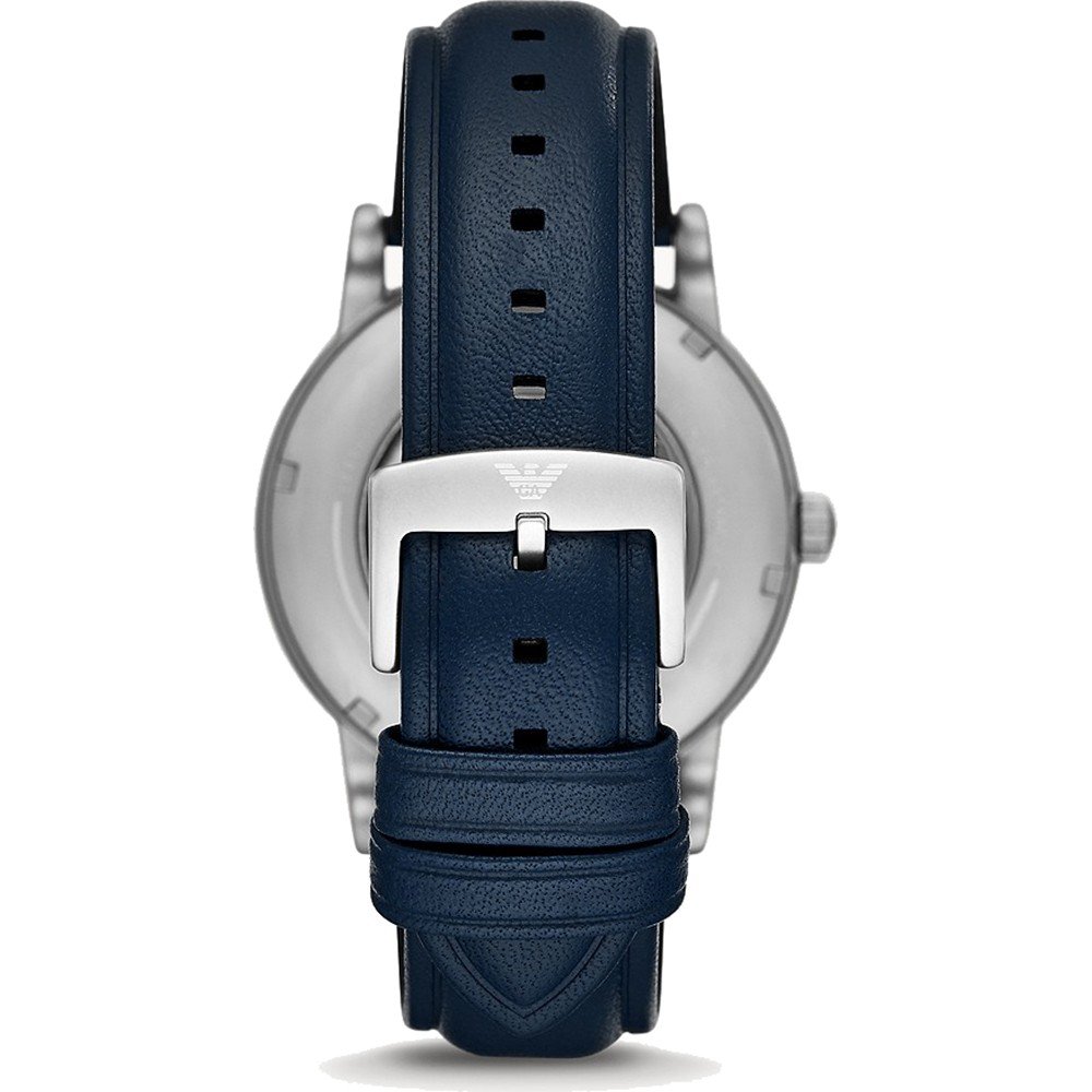  Shop Authentic Emporio Armani Luigi Automatic Blue Dial Blue Leather Strap Watch For Men - AR60030 - Luxxuri