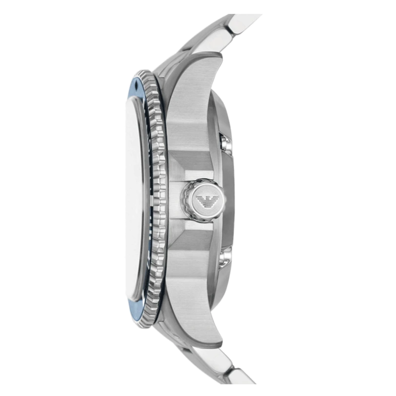  Shop Authentic Emporio Armani Meccanico Automatic Blue Dial Silver Steel Strap Watch For Men - AR60059 - Luxxuri