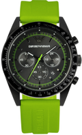 Emporio Armani Sports Analog Black Dial Green Rubber Strap Watch For Men - AR6115