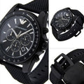  Shop Authentic Emporio Armani Sigma Chronograph Black Dial Black Leather Strap Watch For Men - AR6131 - Luxxuri
