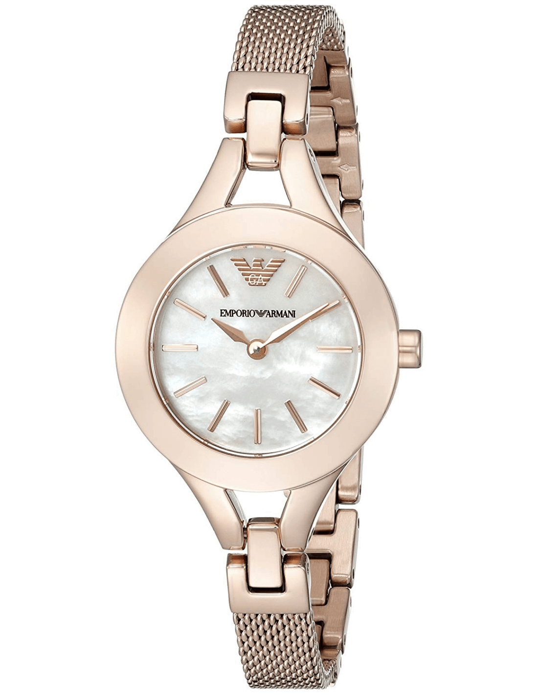 Emporio Armani Chiara Analog White Dial Rose Gold Steel Strap Watch For Women - AR7329