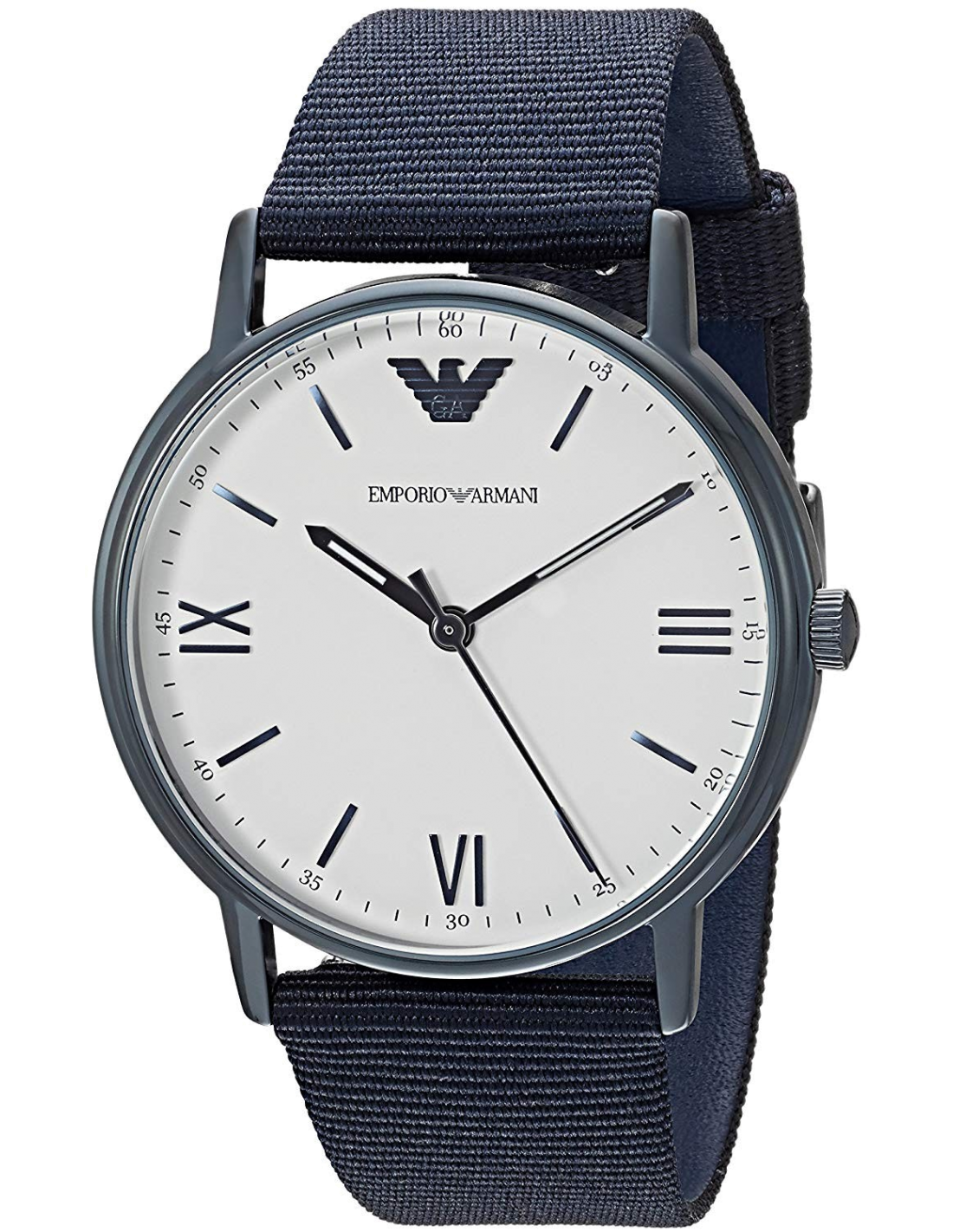 Emporio Armani Luigi Quartz White Dial Blue Mesh Bracelet Watch For Men - AR11025