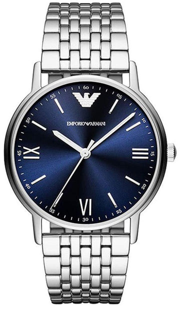  Shop Authentic Emporio Armani Kappa Quartz Blue Dial Silver Steel Strap Watch For Men - AR80010 - Luxxuri