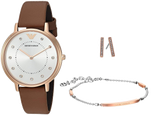  Shop Authentic Emporio Armani Classic Analog Silver Dial Brown Leather Strap Watch For Women - AR8040 - Luxxuri