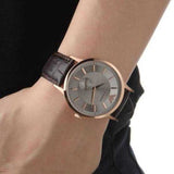  Shop Authentic Emporio Armani Classic Analog Silver Dial Brown Leather Strap Watch For Men - AR9101 - Luxxuri