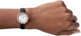  Shop Authentic Emporio Armani Rosa Quartz Mother Of Pearl White Dial Black Leather Strap Watch For Women - AR11356 - Luxxuri