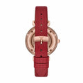  Shop Authentic Emporio Armani Gianni T-Bar Mother of Pearl White Dial Red Leather Strap Watch For Women - AR60048 - Luxxuri