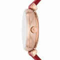  Shop Authentic Emporio Armani Gianni T-Bar Mother of Pearl White Dial Red Leather Strap Watch For Women - AR60048 - Luxxuri