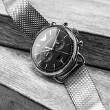  Shop Authentic Emporio Armani Chronograph Black Dial Silver Mesh Bracelet Watch For Men - AR11104 - Luxxuri