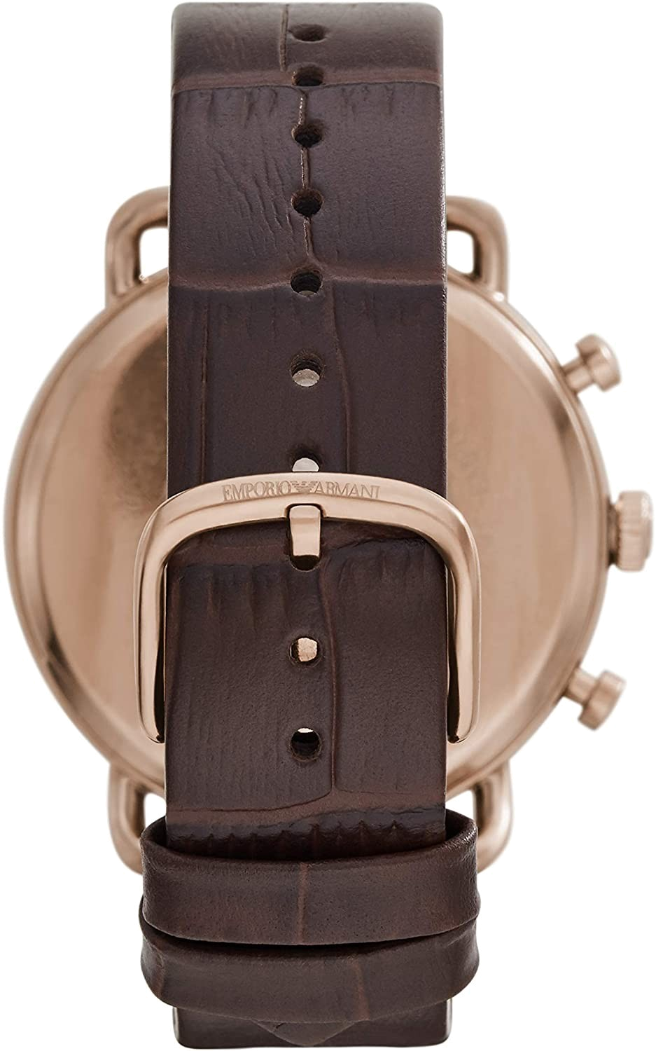 Emporio Armani Aviator Quartz Black Dial Brown Leather Strap Watch For Men - AR11337