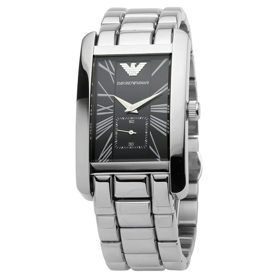  Shop Authentic Emporio Armani Classic Black Dial Silver Stainless Steel Strap Watch For Men - AR0156 - Luxxuri