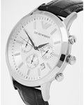  Shop Authentic Emporio Armani Classic Chronograph Silver Dial Black Leather Strap Watch For Men - AR2432 - Luxxuri