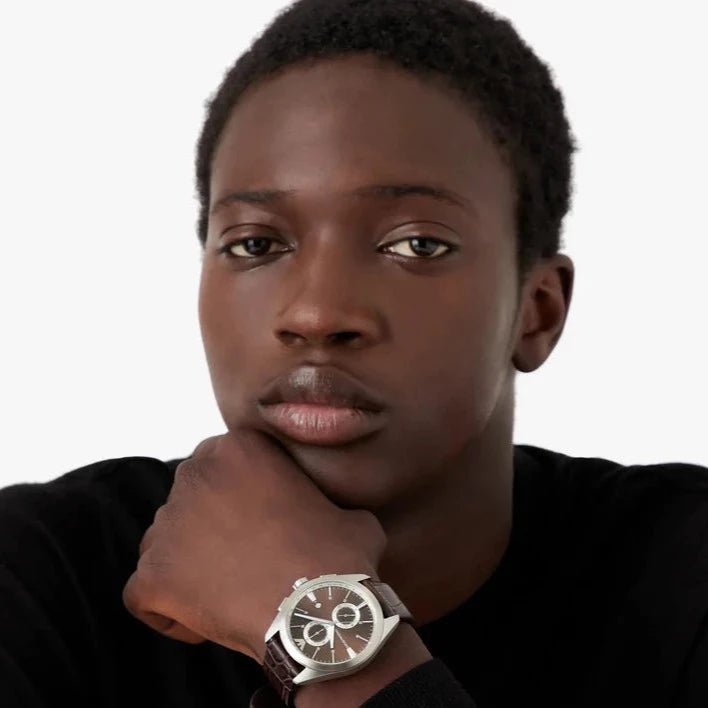  Shop Authentic Emporio Armani Claudio Chronograph Brown Dial Brown Leather Strap Watch For Men - AR11482 - Luxxuri