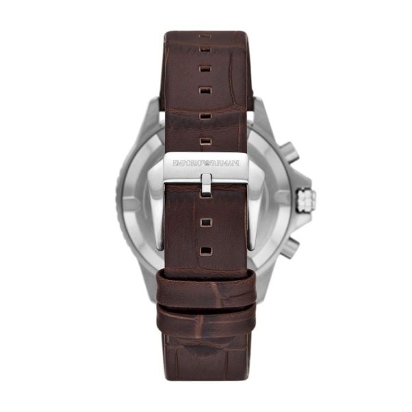  Shop Authentic Emporio Armani Diver Chronograph Brown Dial Brown Leather Strap Watch For Men - AR11486 - Luxxuri