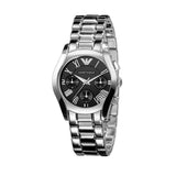  Shop Authentic Emporio Armani Velente Chronograph Black Dial Silver Steel Strap Watch For Women - AR0674 - Luxxuri
