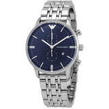  Shop Authentic Emporio Armani Gianni Chronograph Blue Dial Silver Steel Strap Watch For Men - AR80013 - Luxxuri