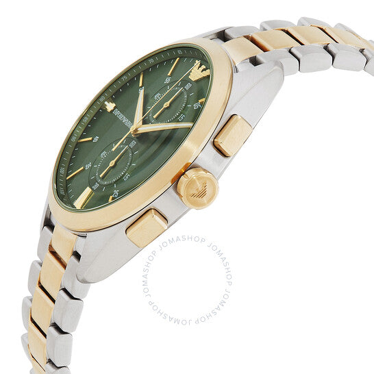  Shop Authentic Emporio Armani Claudio Chronograph Green Dial Two Tone Steel Strap Watch For Women - AR11511 - Luxxuri