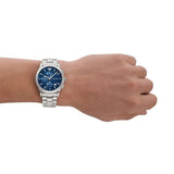  Shop Authentic Emporio Armani Chronograph Blue Dial Silver Steel Strap Watch For Men - AR11528 - Luxxuri