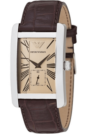  Shop Authentic Emporio Armani Classic Beige Dial Brown Leather Strap Watch For Women - AR0155 - Luxxuri