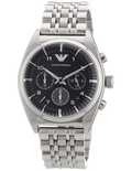  Shop Authentic Emporio Armani Franco Black Dial Silver Steel Strap Watch For Men - AR0373 - Luxxuri