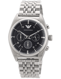 Shop Authentic Emporio Armani Franco Black Dial Silver Steel Strap Watch For Men - AR0373 - Luxxuri