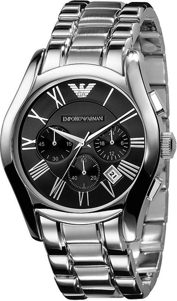  Shop Authentic Emporio Armani Valente Chronograph Black Dial Silver Stainless Steel Watch For Men - AR0673 - Luxxuri