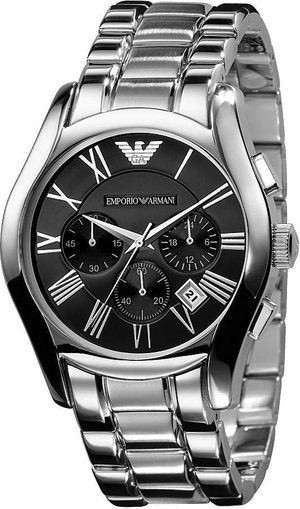  Shop Authentic Emporio Armani Valente Chronograph Black Dial Silver Stainless Steel Watch For Men - AR0673 - Luxxuri
