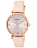  Shop Authentic Emporio Armani Gianni T-Bar Quartz Rose Gold Dial Pink Leather Strap Watch For Women - AR11001 - Luxxuri