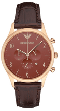  Shop Authentic Emporio Armani Classic Chronograph Burgundy Dial Brown Leather Strap Watch For Men - AR1890 - Luxxuri
