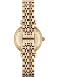 Emporio Armani Gianni T Bar White Mother of Pearl Dial Gold Steel Strap Watch For Women - AR1907