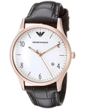 Emporio Armani Beta Chronograph White Dial Brown Leather Strap Watch For Men - AR1915