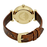  Shop Authentic Emporio Armani Gianni T Bar Beige Dial Brown Leather Strap Watch For Women - AR1883 - Luxxuri